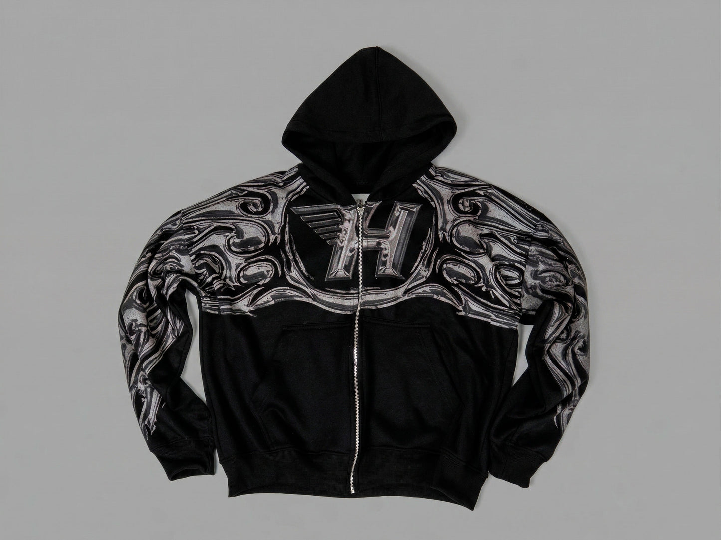 Polera Boxy Fit Franela - Negra