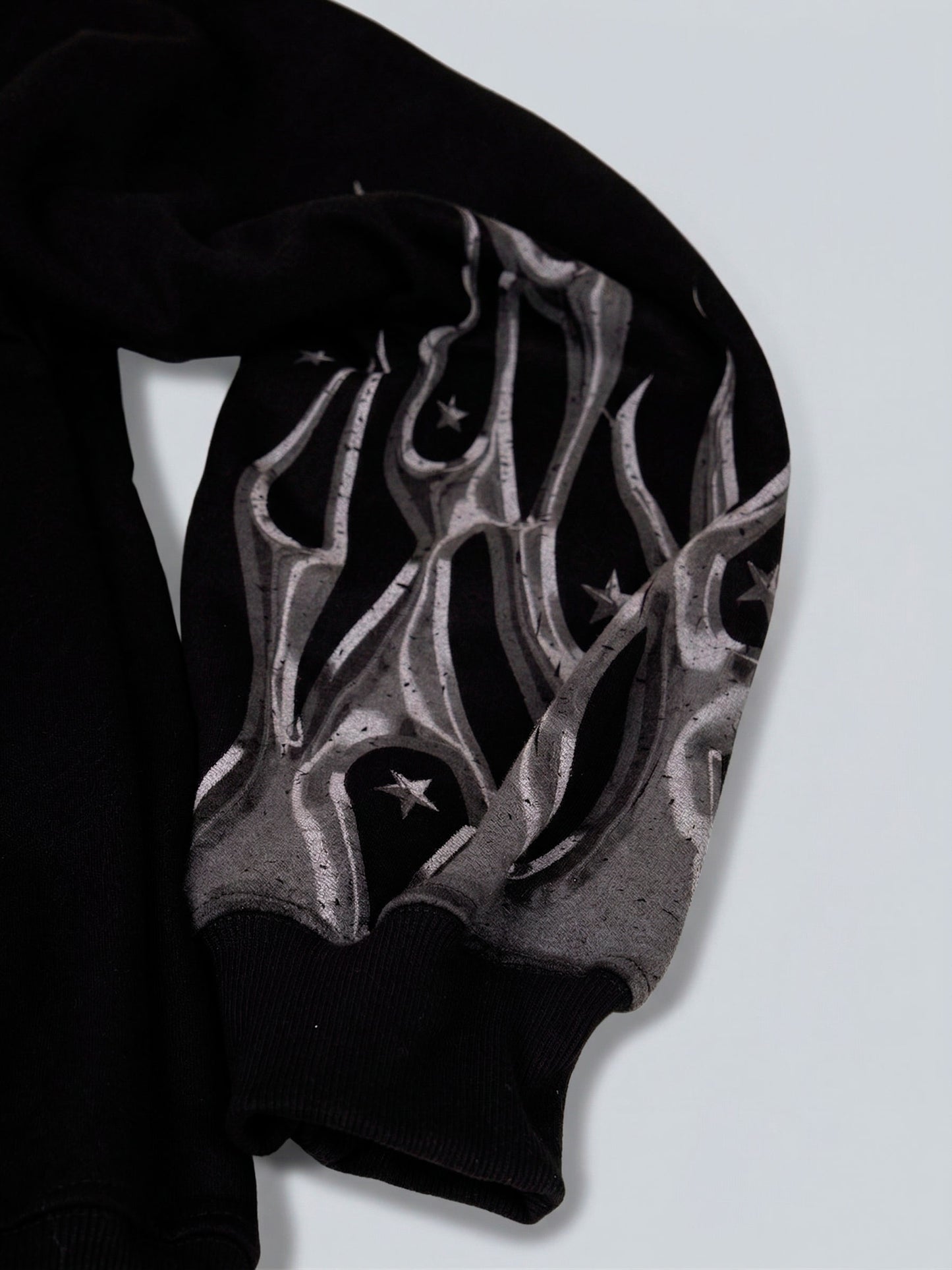 Hoodie Boxy Fit con Pedrería - Negra
