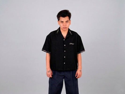 Shirt Catania "Oval Bordada" – Black Elite