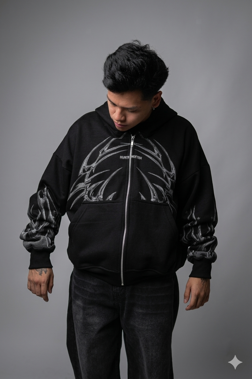 Zipper Hoodie "Veneno" - Heavyweight Boxy Fit